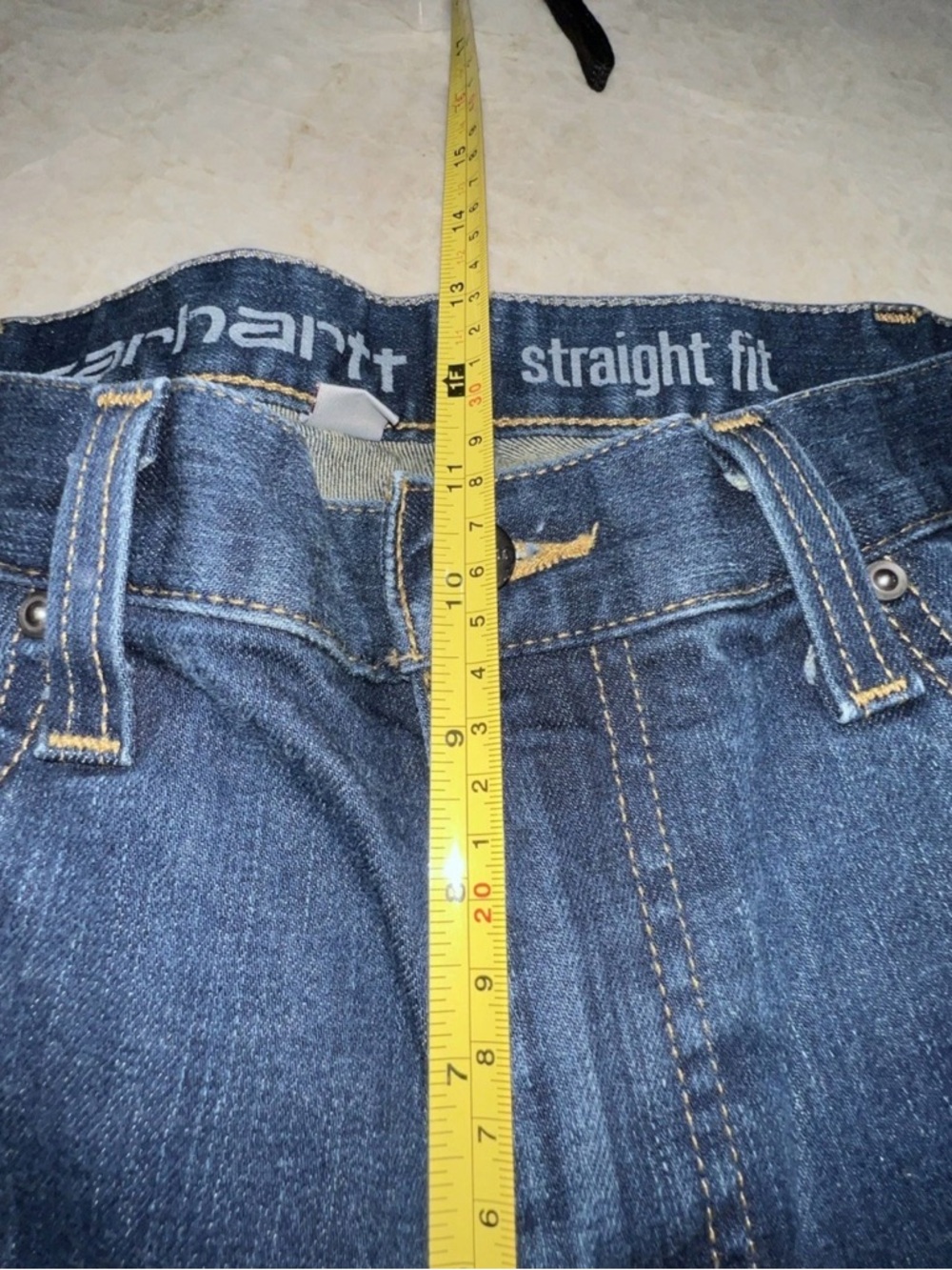 Carhartt Straight Fit Jeans Mens 33x30 Dark Wash Utility Farm Ranch Western - Picture 9 of 9